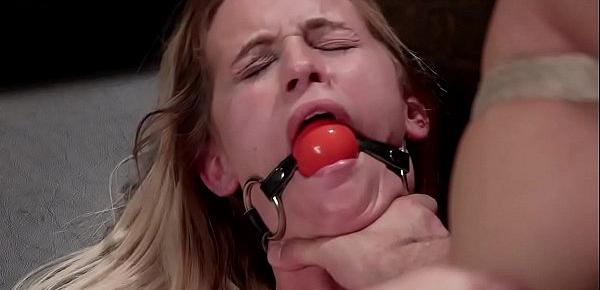  Deep throat sub fucked and creampied